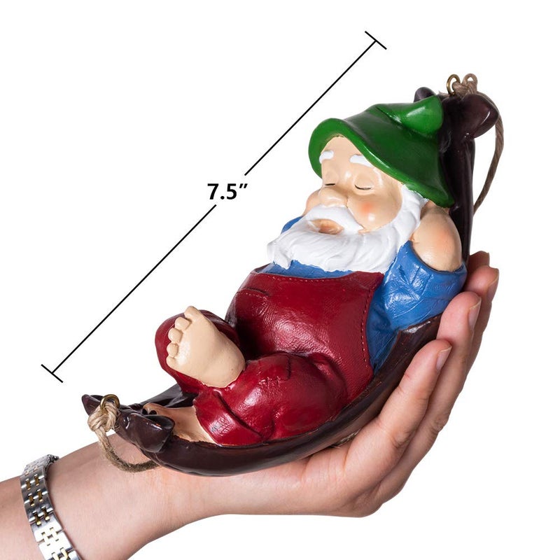 Keygift Gnomes Yard Decorations Outdoor Cute Resin Hammock Gnome Hanging Statues Garden Decor Backyard Art - Image 2